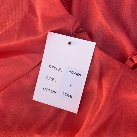 💅🏻NWT!💅🏻 “Emma Flowy Maxi Dress” in CORAL. Sz L. Wedding! Prom! Gala! - Picture 12 of 13